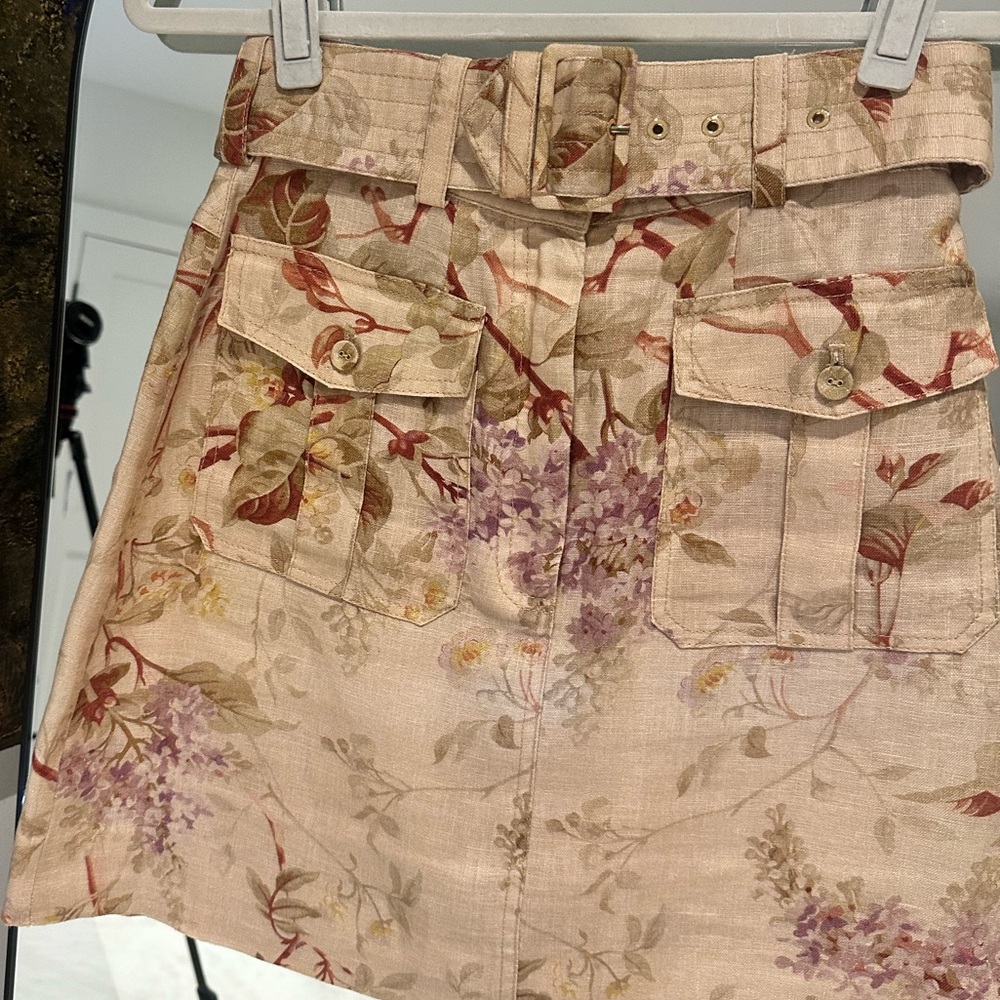 Zimmerman floral linen mini skirt size 0